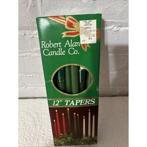 Vintage‎ Robert Alan Candle Company 12 Inch Green Taper Candles